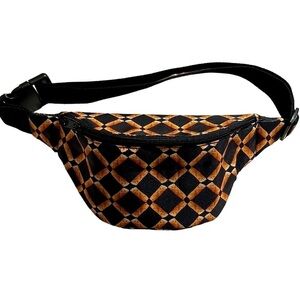 PAGODA Fanny Pack with Insulated Lining Brown and Gold Geo Print